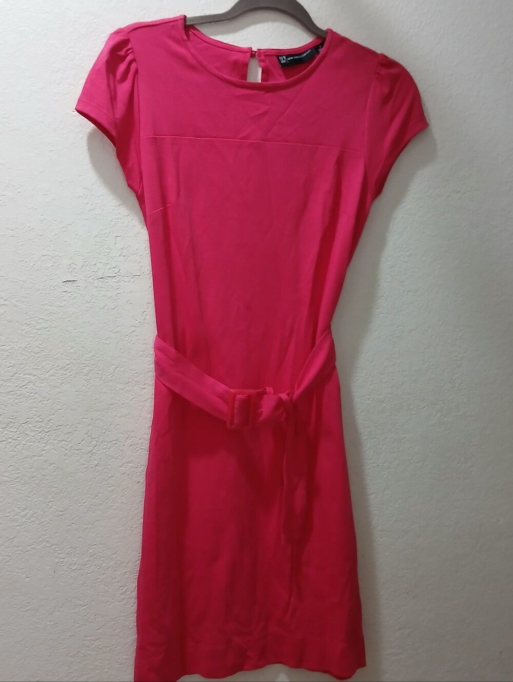 New York & Company Nwot S Belted Short-Sleeve Dress in Hot Pink
